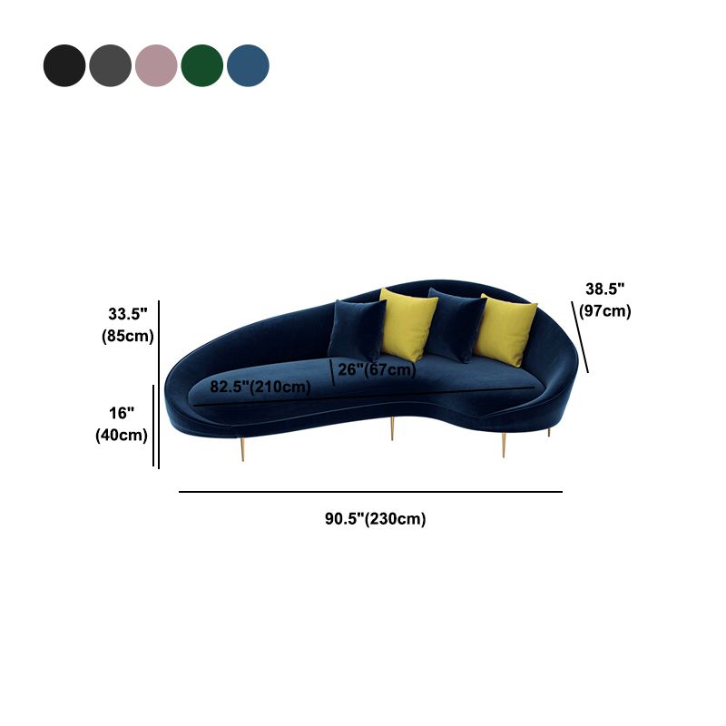 タイトな背中とアパート用のタキシードアームを備えた超近代的な湾曲したソファー