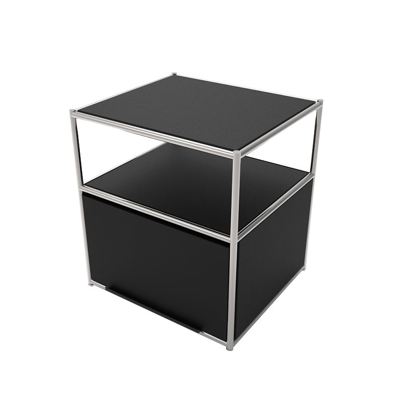 19.7" Tall Stainless Steel Side Table Rectangular End Table with Storage Clearhalo 'Coffee & Accent Tables' 'End & Side Tables' 'end_side_tables' 'furn' 'furn_end_side_tables' 'Furniture' 'Living Room Furniture' 1200x1200_6052dd82-85f6-41cd-951e-e4675fc4562e