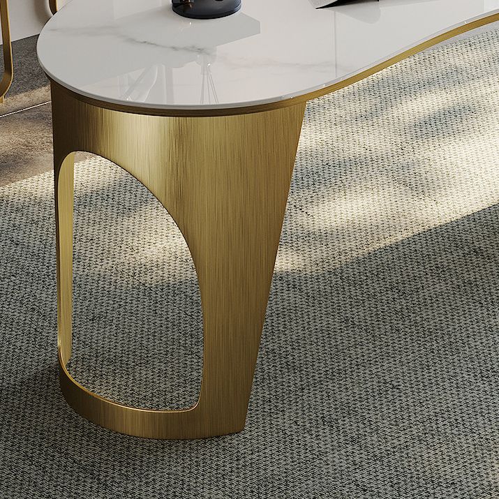 Glam Office Desk Curved Executive Desk with 3 Storage Drawers Clearhalo 'furn' 'furn_office_desk' 'Furniture' 'Office Desks' 'Office Furniture' 'office_desk' 1200x1200_6054e548-b301-45d1-ae76-e48e5b1e9ae6