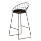 Modern Armless Counter Stool Iron Dining Room Bar Stool with Seat and Pedal