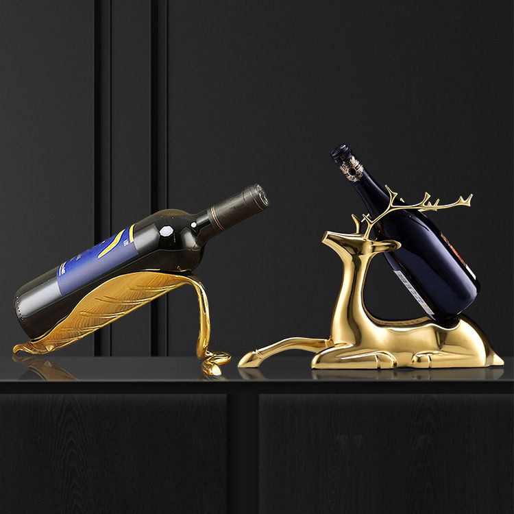 Porta di vino moderno per vino da tavolo da tavolo in metallo per cucina