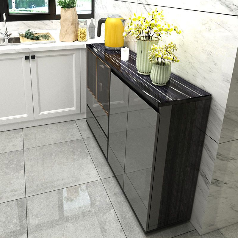 Armoires Glam Dining Buffet Portes en verre de 2 titres Buffet du buffet