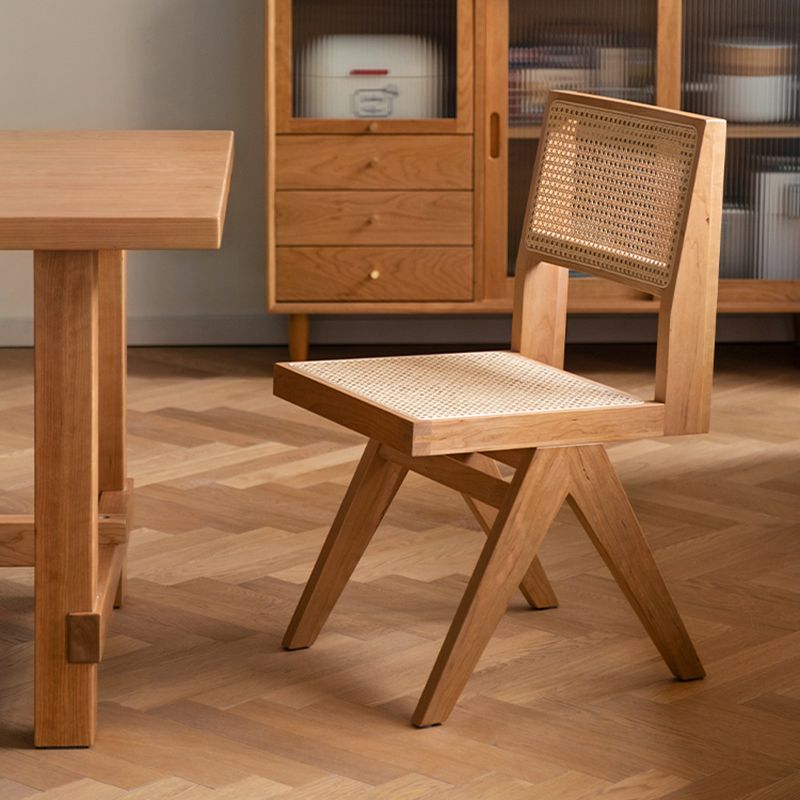 Natural Scandinavian Dining Chairs Rubber Wood Low Back Dining Side Chair Clearhalo 'Dining Chairs' 'Dining Tables & Seating' 'dining_chair' 'furn' 'furn_dining_chair' 'Furniture' 'Kitchen & Dining Furniture' 1200x1200_6057b439-fa19-48eb-8a0e-352c14a68c77