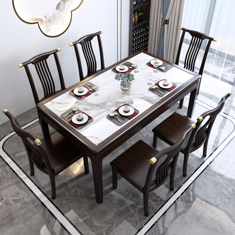 Rectangle Wood Color Dining Table Sintered Stone Table Mid-Century with 4 Legs Clearhalo ' dining_table' 'Dining Tables & Seating' 'Dining Tables' 'furn' 'furn_dining_table' 'Furniture' 'furniture_dining_table' 'Kitchen & Dining Furniture' 'kitchen&dining_furn' 'kitchen' 'kitchen_dining_table' 1200x1200_605895db-de46-4b13-926e-94314d2671ea