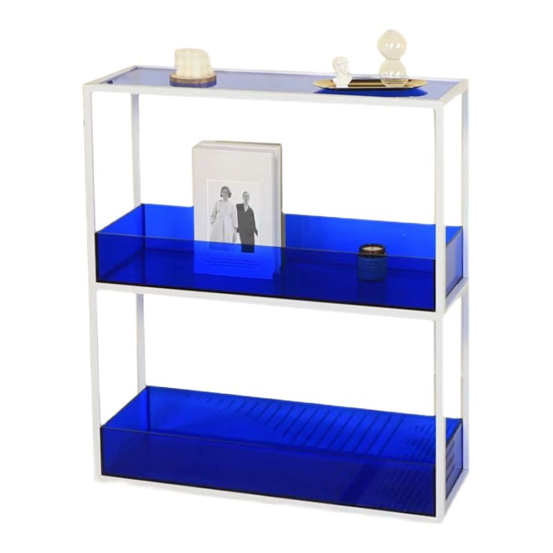 Open Scandinavian Etagere Bookshelf with White Iron Frame Acrylic Shelf Clearhalo 'Bookcases' 'furn' 'furn_bookcases' 'Furniture' 'furniture_bookcases' 'Office Furniture' 1200x1200_6058f21e-c90d-4381-b4fd-7612f261b887