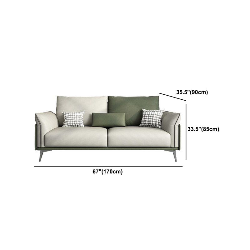 Contemporary Color Block Sofa Stain Resistant Flared Arm Sofa