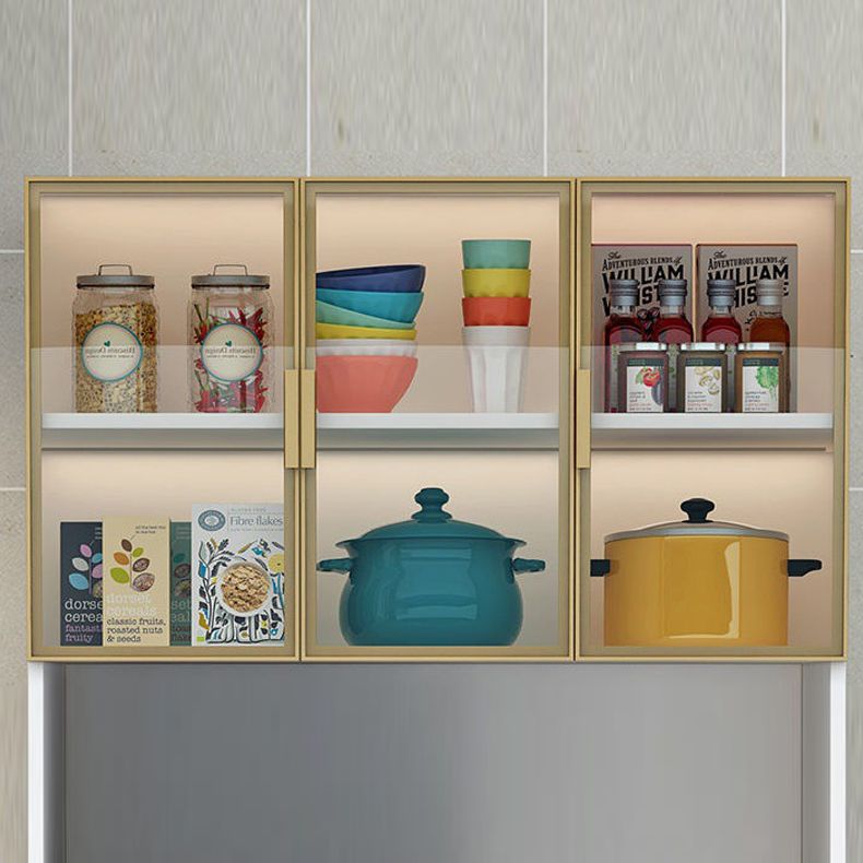 Server per la cena in stile glam ingegnerizzato in legno con archiviazione aperta