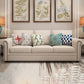 French Country White Cushions Rolled Arm Living Room Seating