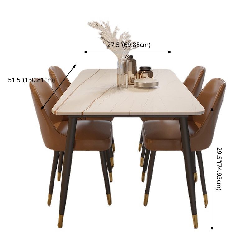 Modern Style Dining Room Set with Sintered Stone Dining Table and Chairs Clearhalo 'Dining Room Sets' 'Dining Tables & Seating' 'dining_room_set' 'furn' 'furn_dining_room_set' 'Furniture' 'furniture_dining_room_set' 'Kitchen & Dining Furniture' 'kitchen&dining_furn' 'kitchen' 1200x1200_605a7cbd-cdfa-4123-838a-7dbd37ac1b6c