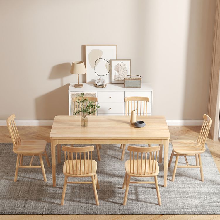 Modern Solid Wood Furniture 1/2/3/5/7 Pcs Standard Height Dining Room Table Set