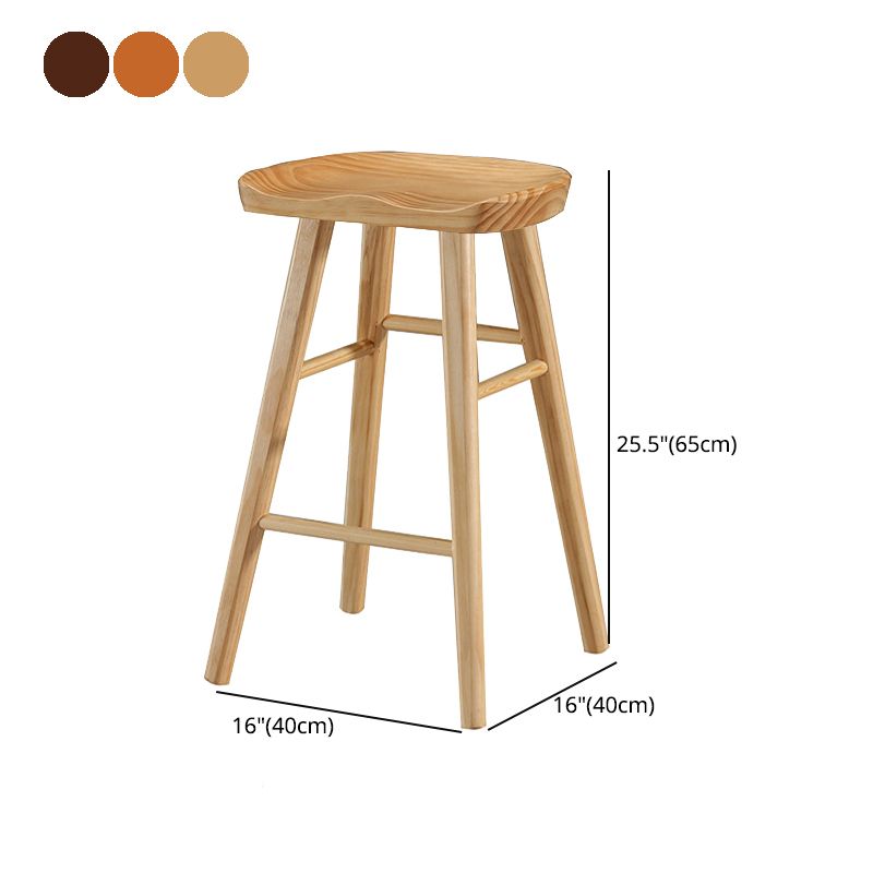 Modern Style Solid Wood Bar Stool with Footrest and Saddle Seat Indoor Bar Stool Clearhalo 'Bar Furniture' 'Bar Stools' 'bar_stools' 'furn' 'furn_bar_stools' 'furniture_bar_stools' 'Kitchen & Dining Furniture' 'kitchen&dining_furn' 'kitchen' 'kitchen_furn' Furniture' 1200x1200_605b6b10-8d44-429e-b868-e6331a912569