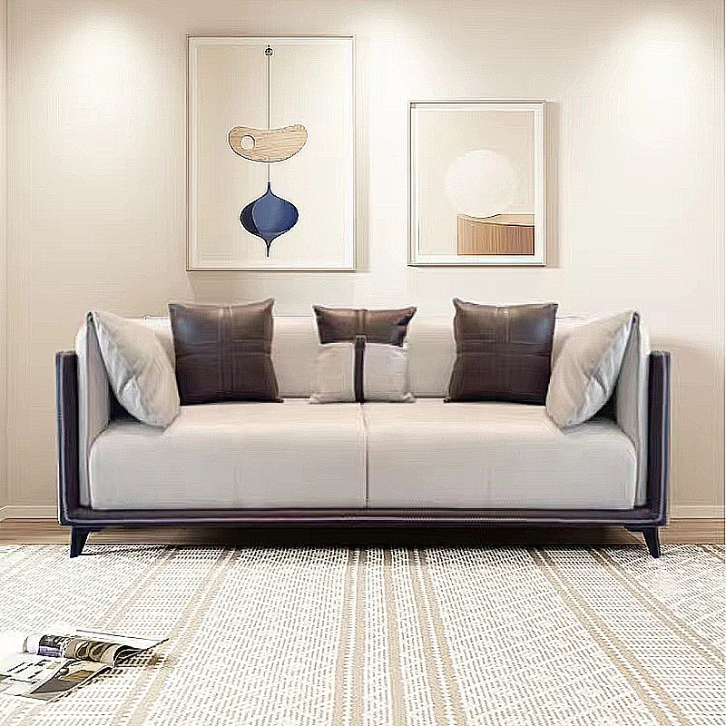 29.5" H Contemporary Faux Leather Pillow Top Arm Sofa for Living Room Clearhalo 'furn' 'furn_sofas' 'Furniture' 'Living Room Furniture' 'Sofa' 'sofas' 1200x1200_605bb906-5a80-4f64-8fcc-1c05e3d1335b