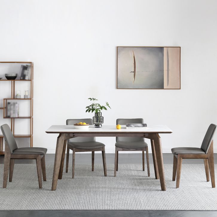Mid-Century White Standard Dining Table Sintered Stone Rectangle Dining Table for Kitchen Clearhalo ' dining_table' 'Dining Tables & Seating' 'Dining Tables' 'furn' 'furn_dining_table' 'Furniture' 'furniture_dining_table' 'Kitchen & Dining Furniture' 'kitchen&dining_furn' 'kitchen' 'kitchen_dining_table' 1200x1200_605d0093-8700-4a55-98a1-c47a292c0bc6