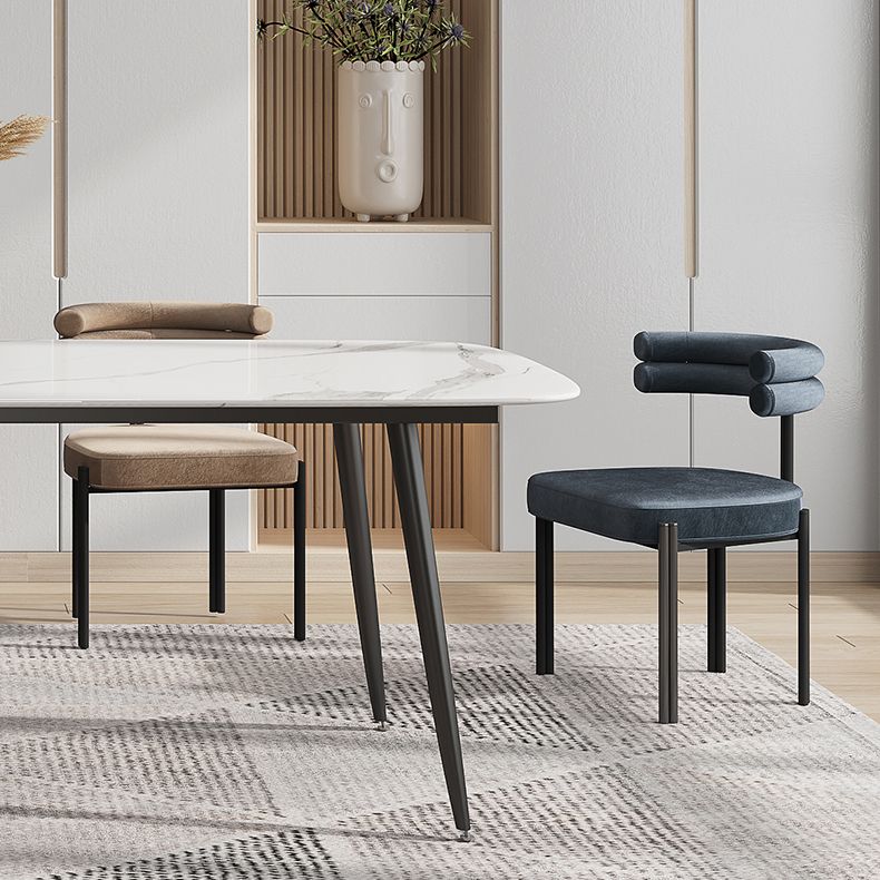 Designer Style Home Velvet Side Chair Matte Finish Open Back Dining Chairs (Set of 2) Clearhalo ' kitchen&dining_furn' 'Dining Chairs' 'Dining Tables & Seating' 'dining_chair' 'furn' 'furn_dining_chair' 'Furniture' 'furniture_dining_chair' 'Kitchen & Dining Furniture' 'kitchen' 1200x1200_605e2ba6-7145-49d2-a3f8-5424d1d6a65f