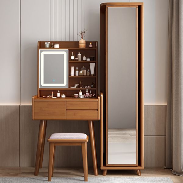 Drawers Included Lighted Mirror Standing Wood Bedroom Vanity Dressing Table