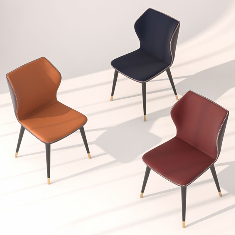 Glam Metal Dining Room Armless Chairs Wingback Parsons Chair for Restaurant Clearhalo ' kitchen&dining_furn' 'Dining Chairs' 'Dining Tables & Seating' 'dining_chair' 'furn' 'furn_dining_chair' 'Furniture' 'furniture_dining_chair' 'Kitchen & Dining Furniture' 'kitchen' 1200x1200_605f3ff2-9ab8-4c40-824d-416eb244b544