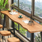 Solid Wood Bar Table Set Industrial 1/2/4 Pieces Metal Counter Set for Home Use