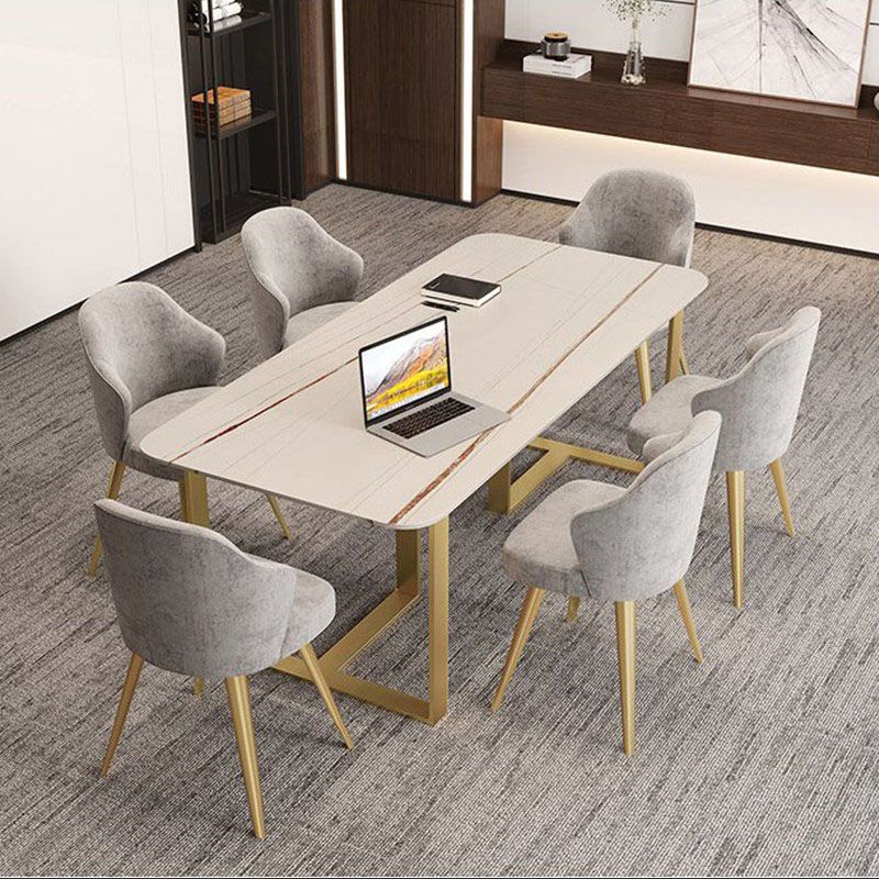 Escritorio de estilo contemporáneo escritorio rectangular de trine de trine de oficina de oficina