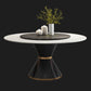 Modern Style Sintered Stone Dining Table Single Pedestal Base Round Table for Home with Turntable Clearhalo ' dining_table' 'Dining Tables & Seating' 'Dining Tables' 'furn' 'furn_dining_table' 'Furniture' 'furniture_dining_table' 'Kitchen & Dining Furniture' 'kitchen&dining_furn' 'kitchen' 'kitchen_dining_table' 1200x1200_6060676d-441b-436f-ad4b-a5a23abb8138