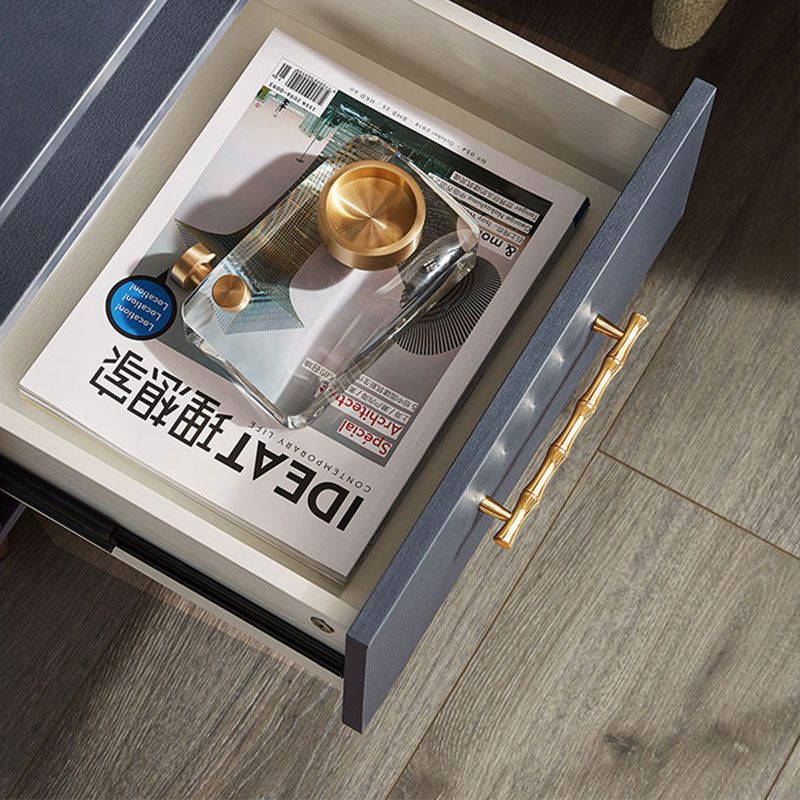 Table de chevet en bois massif fausse table de nuit glamour en cuir avec tiroirs un tiroir