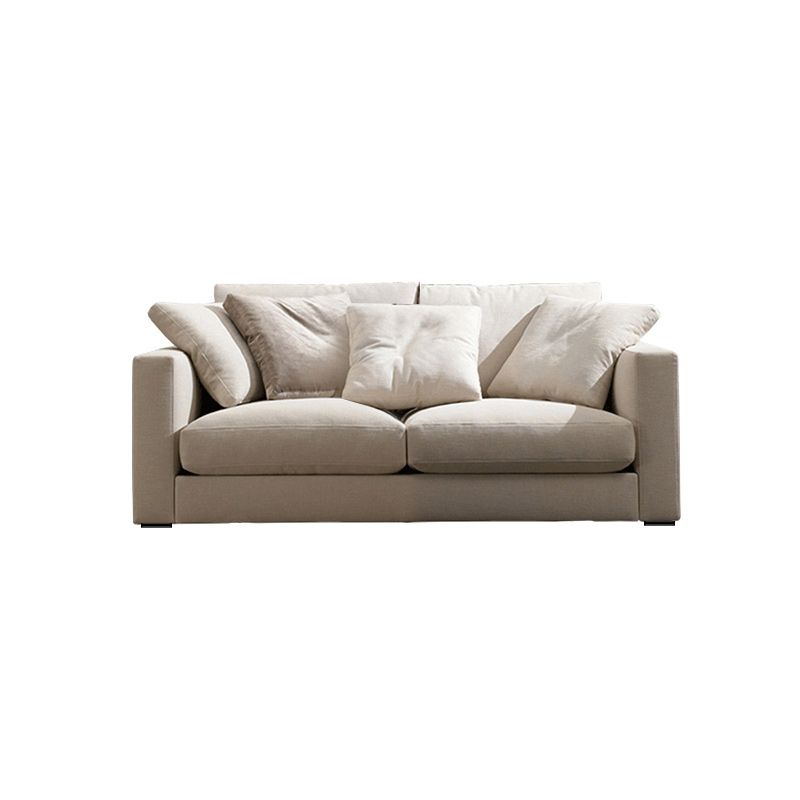 Linen Blend Square Arm Sofa and Sectional with Slipcovered for Living Room
