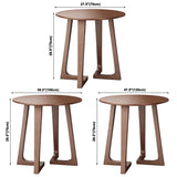 Round Wood Color Dining Table Solid Wood Table Modern with Double Pedestal Clearhalo ' dining_table' 'Dining Tables & Seating' 'Dining Tables' 'furn' 'furn_dining_table' 'Furniture' 'furniture_dining_table' 'Kitchen & Dining Furniture' 'kitchen&dining_furn' 'kitchen' 'kitchen_dining_table' 1200x1200_60635dcb-dd05-406f-8d0f-6ef9f15a8224