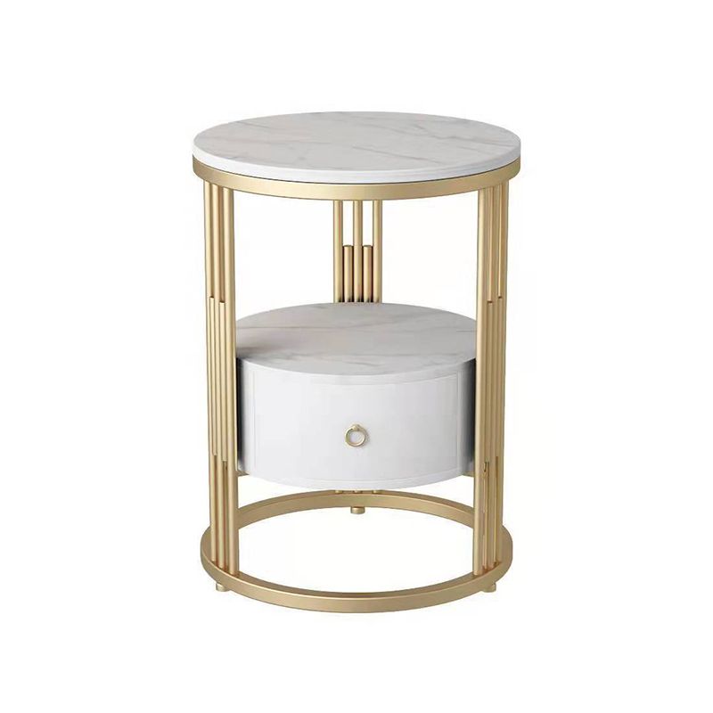 19.69" W x 19.69"D x 21.65" H End Table Round Stone Side Table with Storage Clearhalo 'Coffee & Accent Tables' 'End & Side Tables' 'end_side_tables' 'furn' 'furn_end_side_tables' 'Furniture' 'Living Room Furniture' 1200x1200_6065caa4-2b87-4f89-b1e9-526ffc7637e4