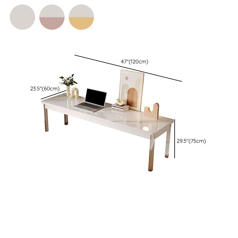 Modern Rectangular Shaped Office Table Stone Writing Desk in White Clearhalo 'furn' 'furn_office_desk' 'Furniture' 'Office Desks' 'Office Furniture' 'office_desk' 1200x1200_6066b9dc-8f4e-40ed-8f82-acce8e7000df