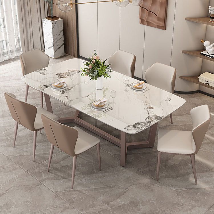 High Gloss White Dining Table Set 1/2/6/7 Pieces Glam Dinette Set with Padded Chairs