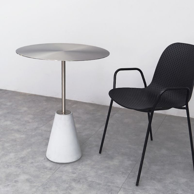 Mid-Century Modern Pedestal Mental Coffee Table Round Top Shape Coffee Cocktail Table