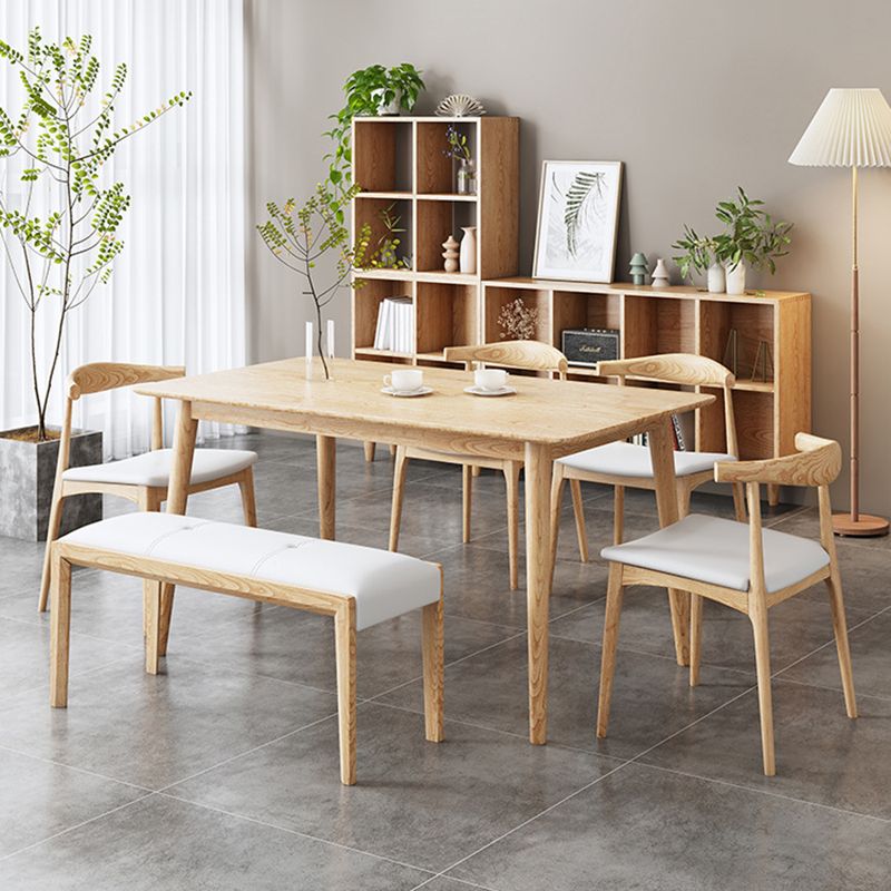 Glam Style Table Wooden Rectangle Table with 4 Legs for Home Use Clearhalo 'Dining Tables & Seating' 'Dining Tables' 'dining_table' 'furn' 'furn_dining_table' 'Furniture' 'Kitchen & Dining Furniture' 1200x1200_6069bb70-29ec-4154-9b84-53a78a7a5367