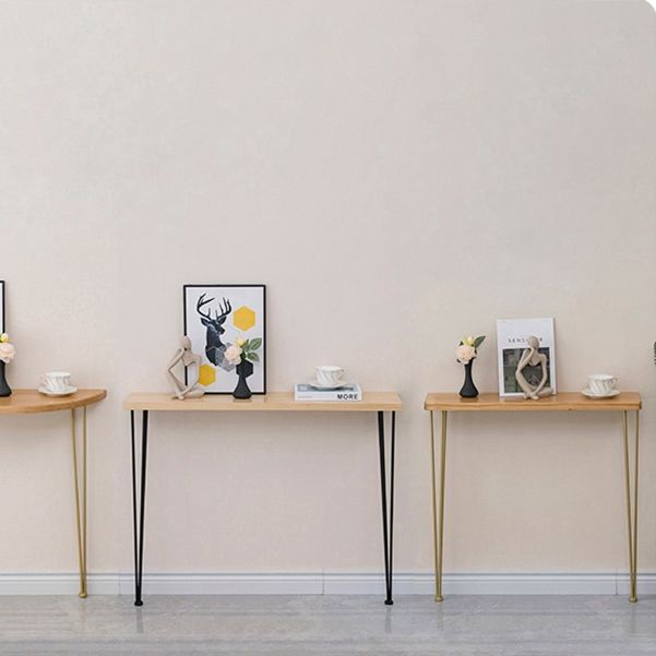 Tabella della console in legno massiccio rettangolare 31.49 "tavolo di accento alto con telaio di ferro