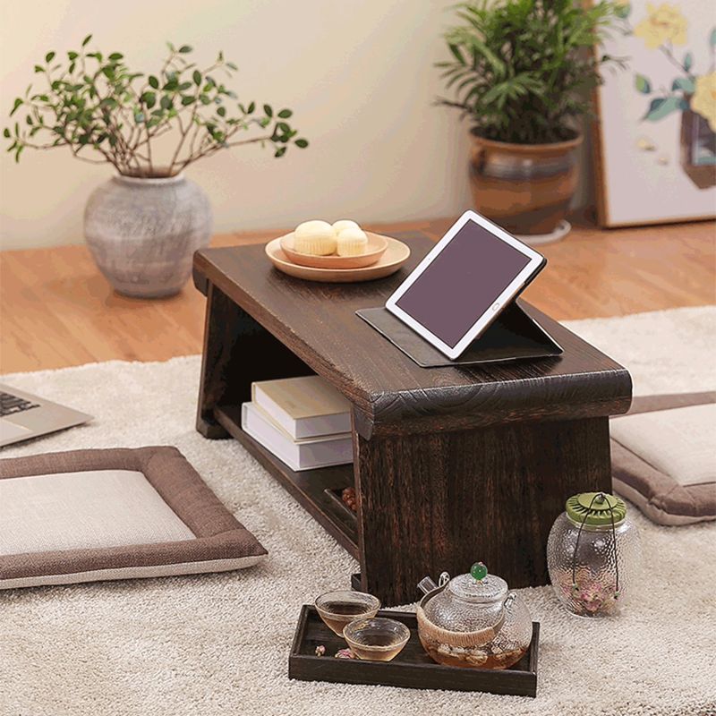 Traditional Side End Snack Table in Brown Solid Wood with Rectangle Top Clearhalo 'Coffee & Accent Tables' 'End & Side Tables' 'end_side_tables' 'furn' 'furn_end_side_tables' 'Furniture' 'Living Room Furniture' 1200x1200_606c531e-c3aa-4efd-bb95-184546072622