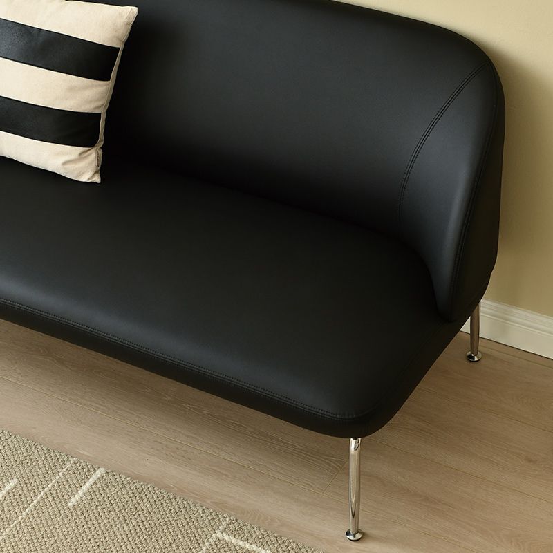 30.3" H Contemporary 2-seater Leather Armless Loveseat for Living Room