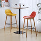 Contemporary Acrylic Backrest Counter High Stool with Wooden Base