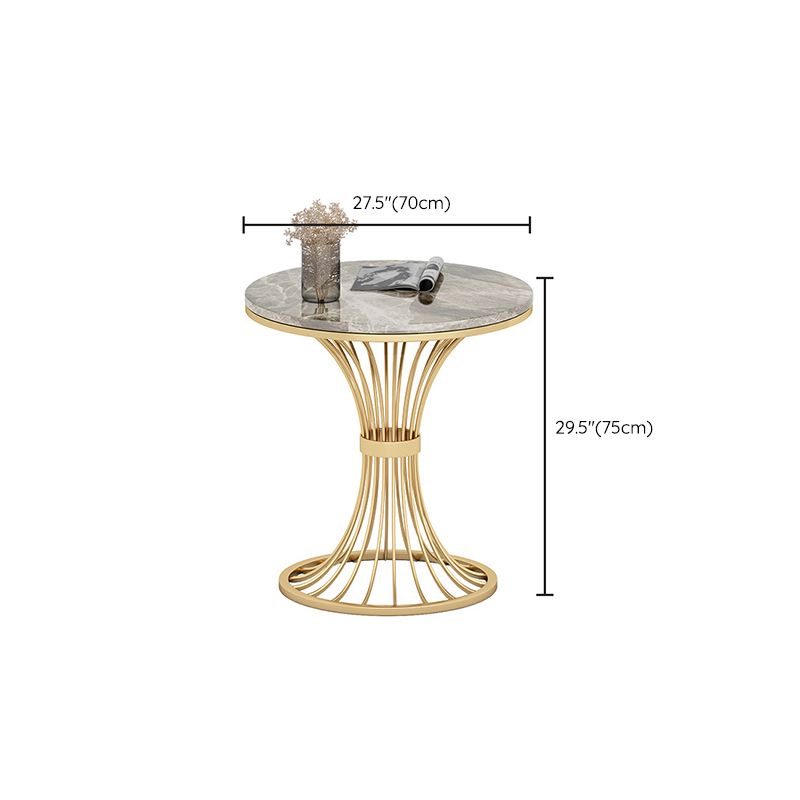 Modern Round Dining Table for Kitchen Glossy Grey Dinette Table with Metal Base Clearhalo 'Dining Tables & Seating' 'Dining Tables' 'dining_table' 'furn' 'furn_dining_table' 'Furniture' 'Kitchen & Dining Furniture' 1200x1200_606d4992-e129-40f1-9de2-903494dc15d6