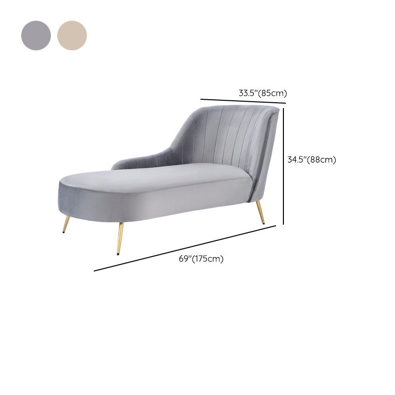 Glam with Arms Solid Color Chaise Round Arms for Bedroom Living Room Clearhalo 'Chairs & Seating' 'Chaise Lounge' 'chaise_lounge' 'furn' 'furn_chaise_lounge' 'Furniture' 'Living Room Furniture' 1200x1200_606e1f5f-3910-48cb-94cc-da42223f4cbe