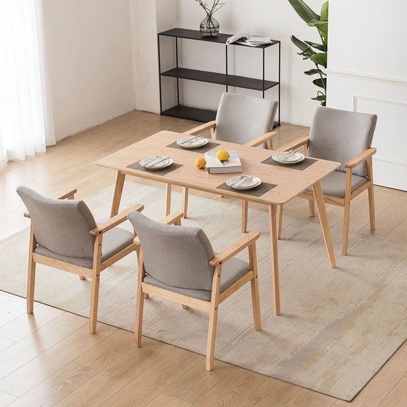 Contemporary Upholstered Solid Back Arm Chair Matte Finish Home Dining Chair Clearhalo ' kitchen&dining_furn' 'Dining Chairs' 'Dining Tables & Seating' 'dining_chair' 'furn' 'furn_dining_chair' 'Furniture' 'furniture_dining_chair' 'Kitchen & Dining Furniture' 'kitchen' 1200x1200_607109f2-d17e-4ca0-be72-1921865265a0