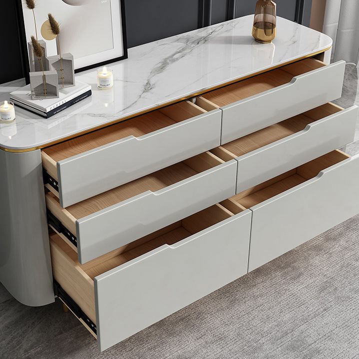 Modern Stone Sideboard a buffet con cassetti del soggiorno con gambe in legno massiccio