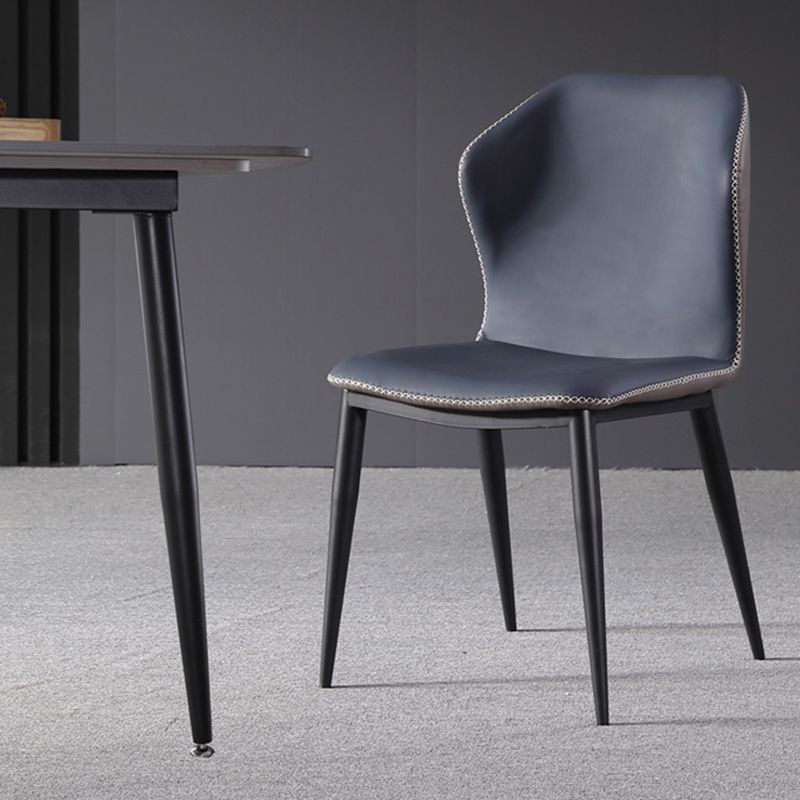 Contemporary Leather Dining Side Chair Wingback Side Chair for Brasserie Clearhalo ' kitchen&dining_furn' 'Dining Chairs' 'Dining Tables & Seating' 'dining_chair' 'furn' 'furn_dining_chair' 'Furniture' 'furniture_dining_chair' 'Kitchen & Dining Furniture' 'kitchen' 1200x1200_60742937-881f-48a5-b618-2604283fb5fb
