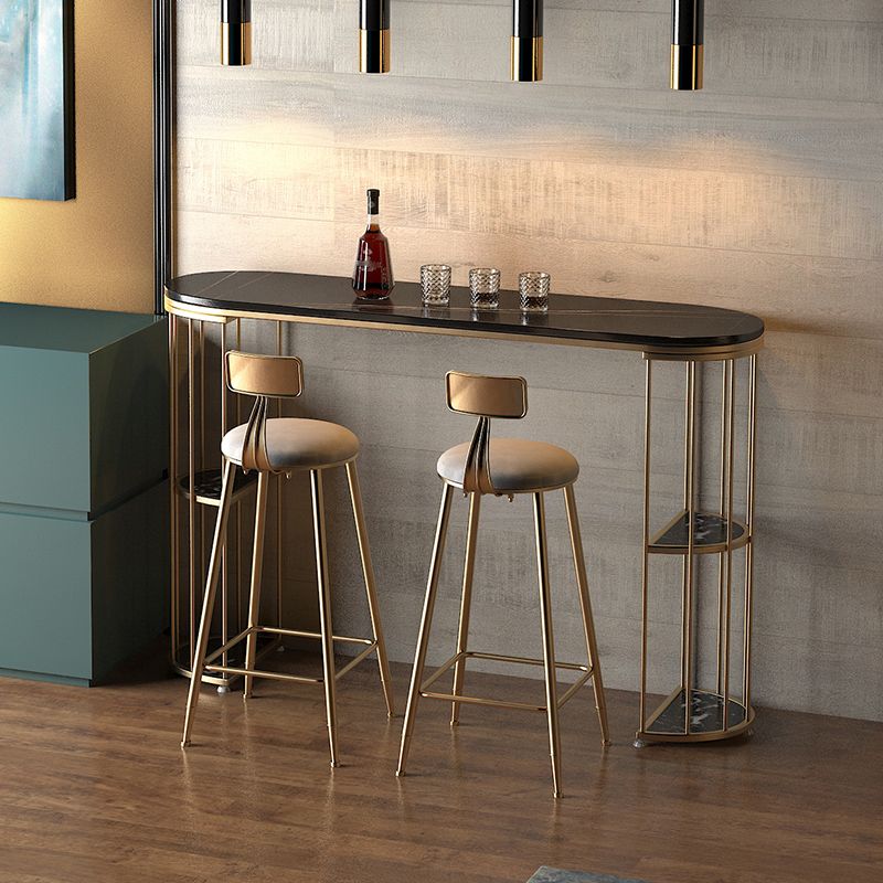Contemporary Storage Bistro Accent Dining Table Indoor Double Pedestal Patio Bar Table Clearhalo 'Bar Furniture' 'Bar Tables' 'bar_tables' 'furn' 'furn_bar_tables' 'Furniture' 'furniture_bar_tables' 'Kitchen & Dining Furniture' 1200x1200_6074bf45-86e8-4117-9566-4d71010d9cd1