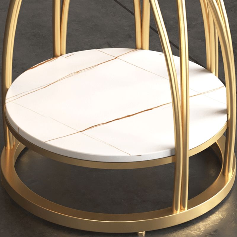 2-Tier Modern Metal Round Side Table 19.7-inch End Table with Shelf Clearhalo 'Coffee & Accent Tables' 'End & Side Tables' 'end_side_tables' 'furn' 'furn_end_side_tables' 'Furniture' 'Living Room Furniture' 1200x1200_6075bb5d-554a-413e-87a1-70f714055f04