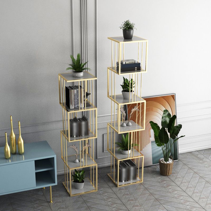 Glam Open Etagere Bookshelf Vertical Iron Bookshelf for Home Clearhalo 'Bookcases' 'furn' 'furn_bookcases' 'Furniture' 'furniture_bookcases' 'kitchen' 'kitchen_bookcases' 'Living Room Furniture' 'Office Furniture' 1200x1200_6075fe5b-56e1-4306-8921-44946574f00d