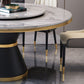 Modern Style Home Marble Dining Table Single Pedestal Base Round Table with Turntable Clearhalo ' dining_table' 'Dining Tables & Seating' 'Dining Tables' 'furn' 'furn_dining_table' 'Furniture' 'furniture_dining_table' 'Kitchen & Dining Furniture' 'kitchen&dining_furn' 'kitchen' 'kitchen_dining_table' 1200x1200_60763ea3-68e4-48fe-875c-756532d2d860