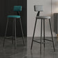 Scandinavian Metal Barstool Velvet Stool in Matte Finish for Indoor