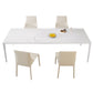 Modern Rectangle Dining Table Sintered Stone Dining Table with 4 White Legs for Home Kitchen Dinner Clearhalo ' dining_table' 'Dining Tables & Seating' 'Dining Tables' 'Furniture' 'furniture_dining_table' 'Kitchen & Dining Furniture' 'kitchen&dining_furn' 'kitchen' 'kitchen_dining_table' 1200x1200_60783b3a-811c-4a0f-beb0-2a272f38d2e6