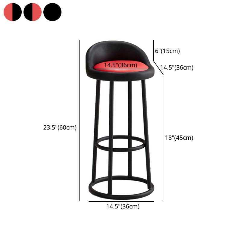 Modern Armless Counter Stool Steel Milk Tea Shop Bar Stool with Leather Cushion and Pedal Clearhalo 'Bar Furniture' 'Bar Stools' 'bar_stools' 'furn' 'furn_bar_stools' 'furniture_bar_stools' 'Kitchen & Dining Furniture' 'kitchen&dining_furn' 'kitchen' 'kitchen_furn' Furniture' 1200x1200_6078d888-d505-428b-a6a3-579f67e1fb22