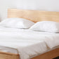 Modern Solid Wood Panel Bed Rectangular Standard Bed with Headboard
