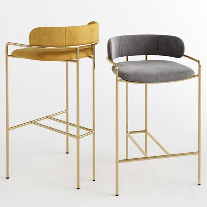 29.53" Glam Bar and Counter Stool Low Back Stool with 4 Metal Legs Clearhalo 'Bar Furniture' 'Bar Stools' 'bar_stools' 'furn' 'furn_bar_stools' 'Furniture' 'furniture_bar_stools' 'Kitchen & Dining Furniture' 1200x1200_607c2c03-9ef0-4001-a000-fa45cfd7187d