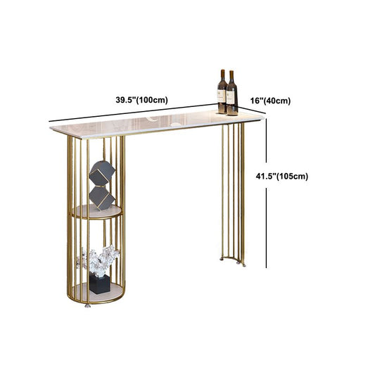 Tavolo da bar rettangolo in stile glam doppio tavolo da pranzo bar con barra con deposito